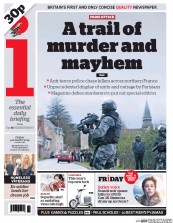 I Newspaper (UK) Newspaper Front Page for 9 January 2015