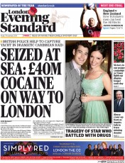 London Evening Standard (UK) Newspaper Front Page for 10 November 2014