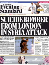 London Evening Standard (UK) Newspaper Front Page for 10 February 2014