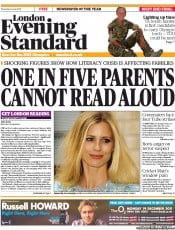 London Evening Standard (UK) Newspaper Front Page for 10 June 2011