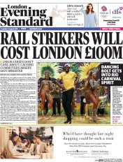 London Evening Standard (UK) Newspaper Front Page for 10 August 2016