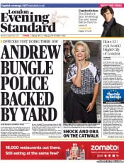 London Evening Standard Newspaper Front Page (UK) for 10 September 2013