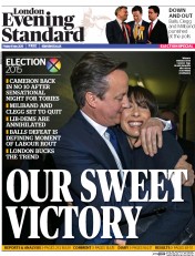 London Evening Standard (UK) Newspaper Front Page for 11 May 2015