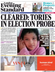 London Evening Standard (UK) Newspaper Front Page for 11 May 2017