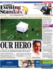 London Evening Standard (UK) Newspaper Front Page for 11 July 2012