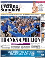 London Evening Standard (UK) Newspaper Front Page for 12 December 2012