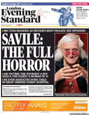 London Evening Standard (UK) Newspaper Front Page for 12 January 2013