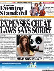 London Evening Standard (UK) Newspaper Front Page for 12 May 2011