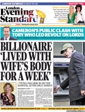 London Evening Standard (UK) Newspaper Front Page for 12 July 2012