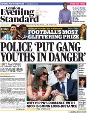 London Evening Standard Newspaper Front Page (UK) for 12 July 2014