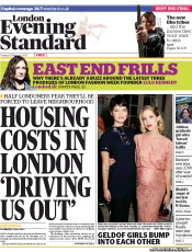 London Evening Standard (UK) Newspaper Front Page for 13 February 2013