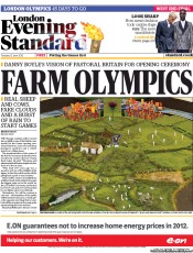 London Evening Standard (UK) Newspaper Front Page for 13 June 2012