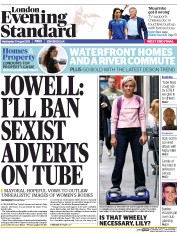 London Evening Standard (UK) Newspaper Front Page for 13 August 2015