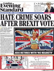 London Evening Standard (UK) Newspaper Front Page for 14 October 2016
