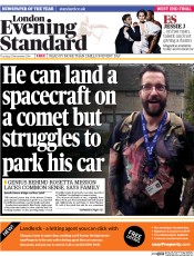 London Evening Standard (UK) Newspaper Front Page for 14 November 2014