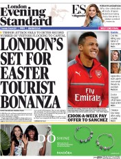 London Evening Standard (UK) Newspaper Front Page for 14 April 2017