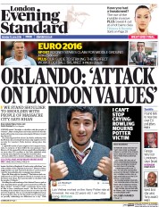 London Evening Standard (UK) Newspaper Front Page for 14 June 2016