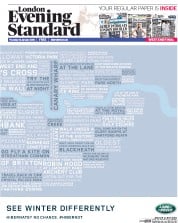 London Evening Standard (UK) Newspaper Front Page for 15 January 2016