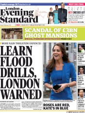 London Evening Standard Newspaper Front Page (UK) for 15 February 2014
