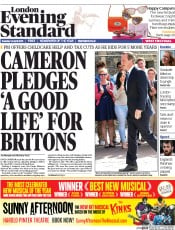 London Evening Standard (UK) Newspaper Front Page for 15 April 2015