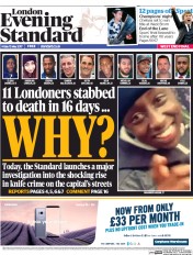 London Evening Standard (UK) Newspaper Front Page for 15 May 2017