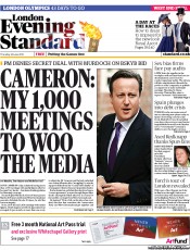 London Evening Standard (UK) Newspaper Front Page for 15 June 2012