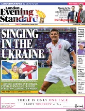 London Evening Standard (UK) Newspaper Front Page for 16 June 2012