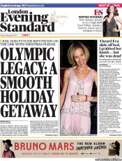 London Evening Standard Newspaper Front Page (UK) for 17 December 2012