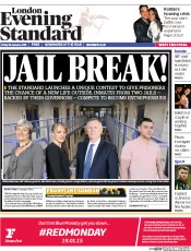 London Evening Standard (UK) Newspaper Front Page for 17 January 2015