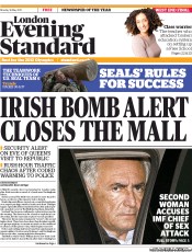 London Evening Standard (UK) Newspaper Front Page for 17 May 2011