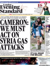 London Evening Standard Newspaper Front Page (UK) for 17 June 2013