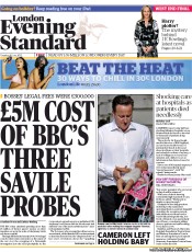 London Evening Standard Newspaper Front Page (UK) for 17 July 2013