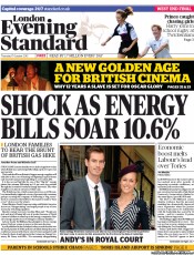 London Evening Standard Newspaper Front Page (UK) for 18 October 2013