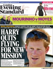 London Evening Standard Newspaper Front Page (UK) for 18 January 2014