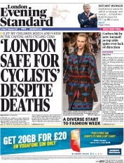 London Evening Standard (UK) Newspaper Front Page for 18 February 2017
