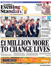 London Evening Standard (UK) Newspaper Front Page for 18 July 2012