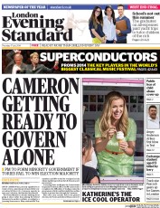 London Evening Standard Newspaper Front Page (UK) for 18 July 2014