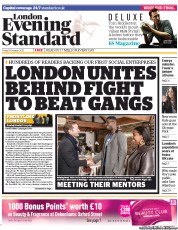 London Evening Standard Newspaper Front Page (UK) for 19 October 2013