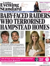 London Evening Standard Newspaper Front Page (UK) for 19 February 2015
