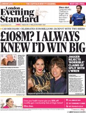 London Evening Standard Newspaper Front Page (UK) for 19 March 2014