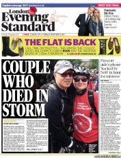 London Evening Standard Newspaper Front Page (UK) for 1 November 2013