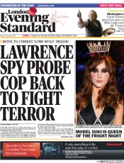London Evening Standard (UK) Newspaper Front Page for 1 November 2014