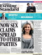 London Evening Standard (UK) Newspaper Front Page for 1 March 2013