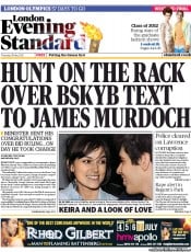 London Evening Standard (UK) Newspaper Front Page for 1 June 2012