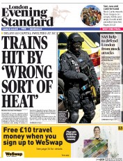 London Evening Standard Newspaper Front Page (UK) for 1 July 2015
