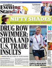 London Evening Standard Newspaper Front Page (UK) for 1 August 2012