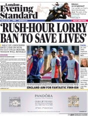 London Evening Standard Newspaper Front Page (UK) for 1 August 2015
