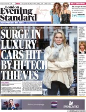London Evening Standard Newspaper Front Page (UK) for 20 December 2014