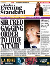 London Evening Standard (UK) Newspaper Front Page for 20 May 2011
