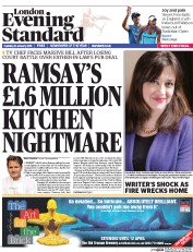 London Evening Standard Newspaper Front Page (UK) for 21 January 2015